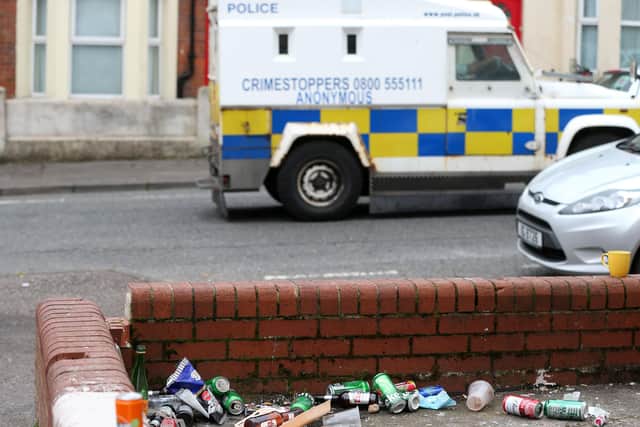 The clean up operation after a night of street parties in the Holylands area of Belfast