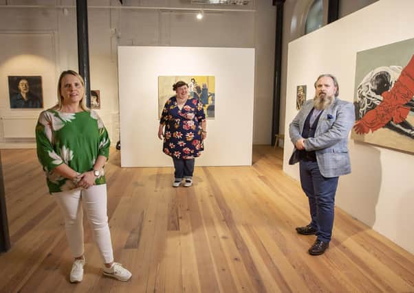 Pictured (L-R) is Patricia Lavery, Arts Council of Northern Ireland with Deirdre McKenna and Damien Coyle from the University of Atypical
