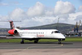 Loganair takes off from Belfast City Airport to Dundee