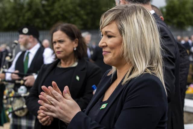 Deputy First Minister Michelle O'Neill during the funeral of senior republican Bobby Storey at Milltown Cemetery in west Belfast. (Photo: PA Wire)