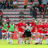 Ulster players warm up. Photo by Manuel Blondeau / Dicksondigital / Sportsfile