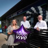 The 100th ViVO store in Northern Ireland has opened in Tattyreagh, owned and operated by Laura and Andrew Short, pictured with Paddy Doody, Sales and Marketing Director at Henderson Group, which owns the brand in Northern Ireland