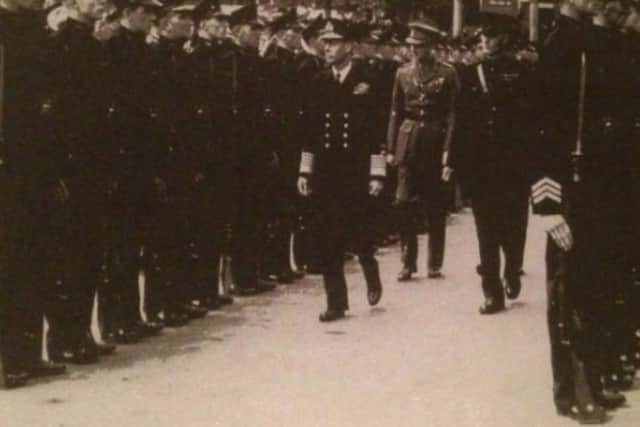 Great Uncle Mike with King George VI 'on the left, in naval uniform