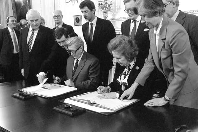Senior mandarins persuaded Margaret Thatcher to sign the  1985 Anglo-Irish Agreement, which she did behind the backs of unionists, in the belief that Dublin would reciprocate with a package of security measures