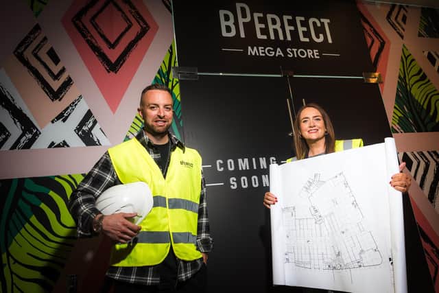 Founder and CEO of BPerfect Cosmetics, Brendan McDowell is pictured with Leona Barr, Centre Manager at CastleCourt