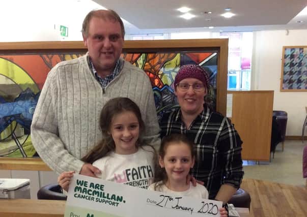 The Roleston family from Dromara who are encouraging people to raise funds for Macmillan