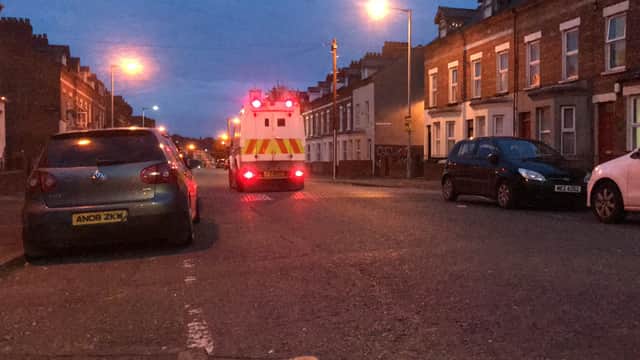 Police have maintained a presence in the Holylands area of Belfast