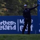 England's Aaron Rai tees off from the ninth during day two of the Irish Open at Galgorm Castle. Pic by PA.