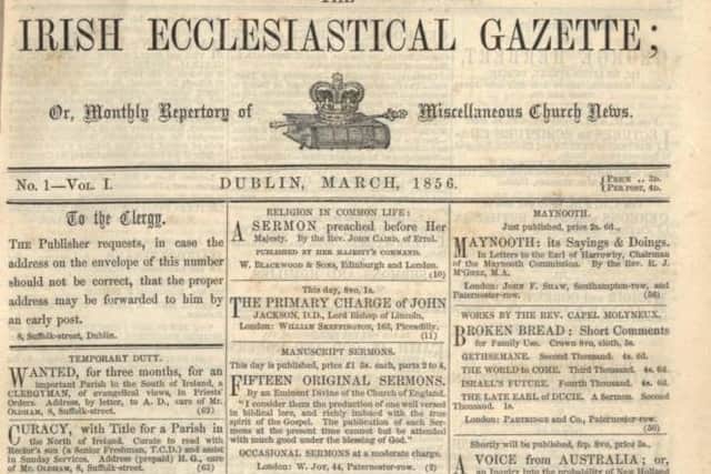 The First Irish Ecclesiastical Gazette. March 1856