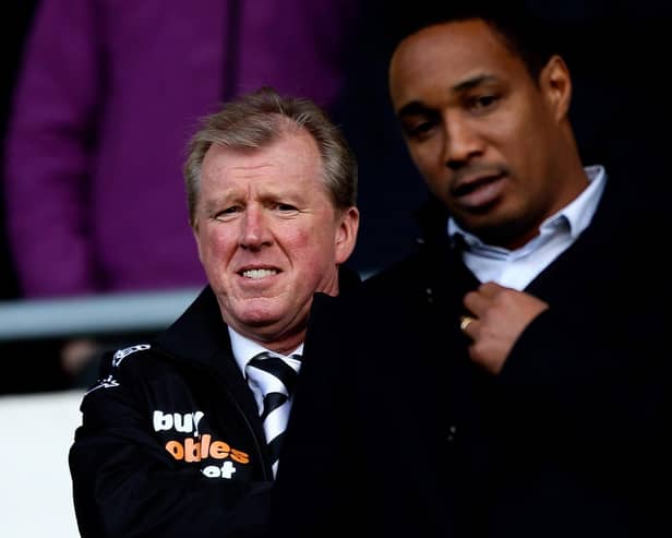 Derby manager Steve McLaren looks on prior to the Sky Bet Championship match between Derby County and Blackpool at iPro Stadium in December 2013.