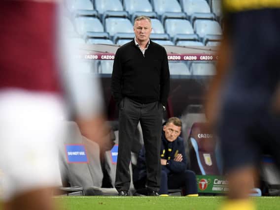 Stoke City manager Michael O'Neill during the Carabao Cup fourth round match at Villa Park