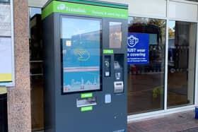 One of the new Translink ticket machines in Belfast
