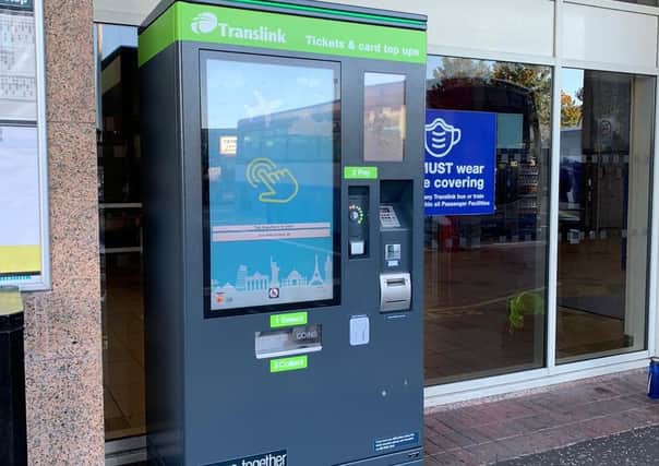 One of the new Translink ticket machines in Belfast