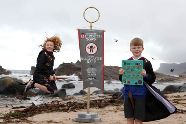 Cross and Passion College pupils Aine (11) and Oisin Franey (9) at Ballycastle Beach