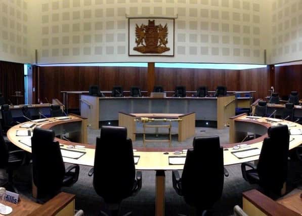 The Causeway Coast and Glens council chamber in Cloonavin, Coleraine – the vote happened at a meeting closed to the public and press