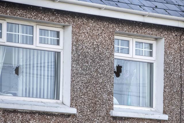 06/10/20 MCAULEY MULTIMEDIA..Police remain at the scene of an overnight shooting in Coleraine, a woman is in a critical condition after sustaining a gunshot wound to the back of the head.Pic Steven McAuley/McAuley Multimedia