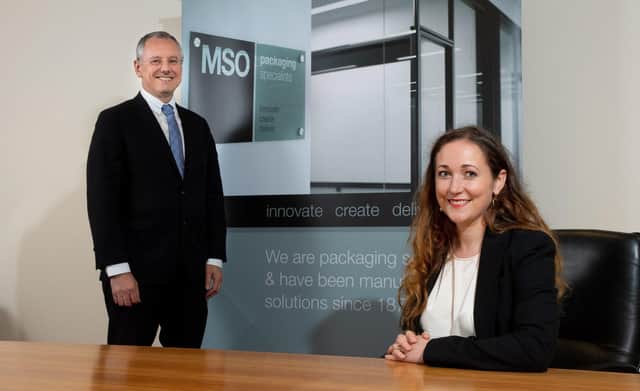 Kevin Holland, CEO, Invest NI with Joanna Calixto, Managing Director, MSO Cleland
