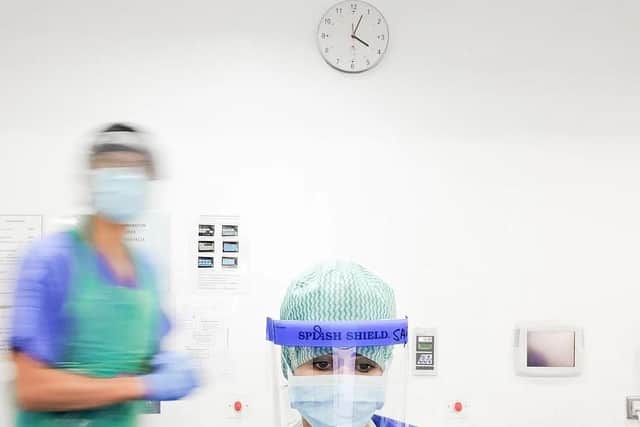 Nurses wearing PPE  at the Ulster Hospital