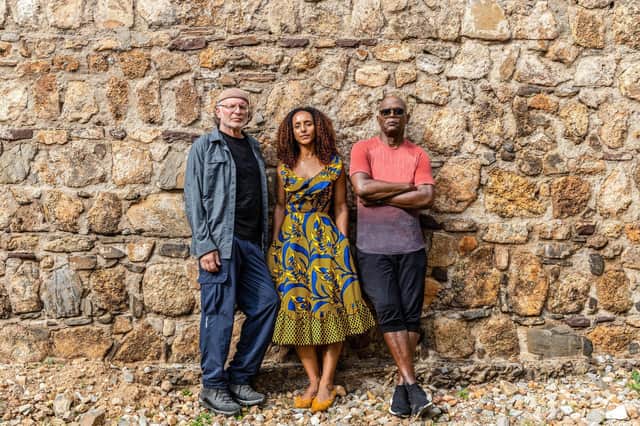 Ghana Simcha Jacobovici, Afua Hirsch and Samuel L. Jackson explores the history of African slavery. Photographer: Remi Pognante