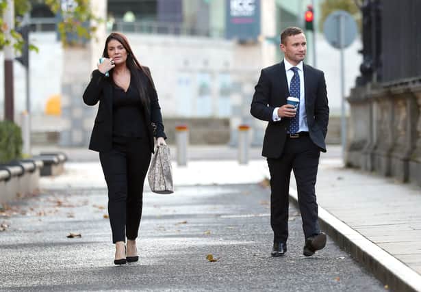 Carl Frampton turns up at court with wife Christine