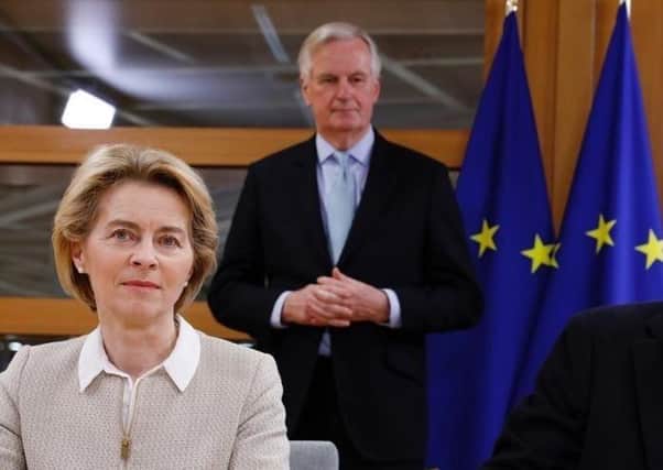 Ursula von der Leyen, president of the European Commission (seen with EU Brexit negotiator Michel Barnier) says of the UK internal market bill "Pacta sunt servanda" (deals must be kept). That very phrase has been used about Ireland breaking a treaty with Britain as it became a republic
