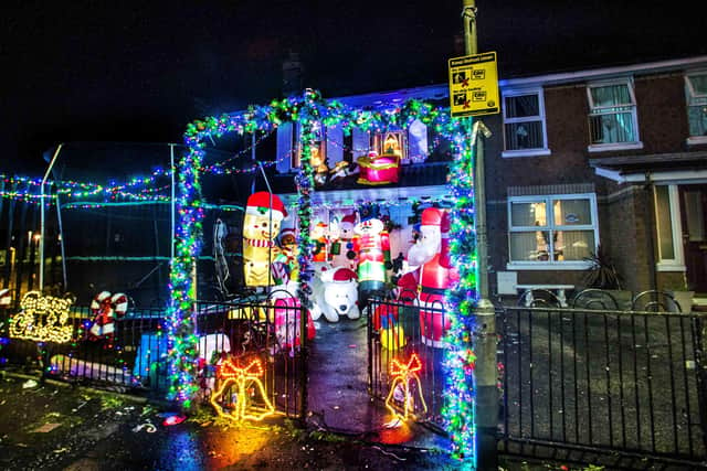 A family in West Belfast decided to fast forward 2020 by erecting their Christmas Decorations before Halloween.