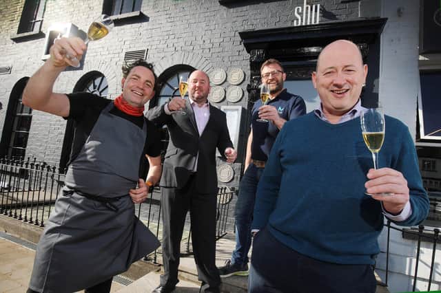 Brian McCann, co-owner and head Chef at SHU, Julian Henry, Manager at SHU, Andrew Bradley, Site Manager, McCue and Alan Reid, co-owner, SHU