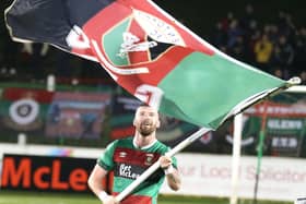 Glentoran’s Patrick McClean celebrates a 3-0 victory against Linfield last season. Picture by Brian Little/INPHO
