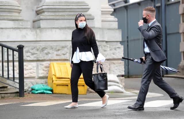 Carl Frampton arrives at court with his wife Christine
