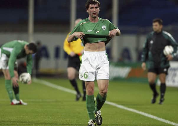 Ireland's Roy Keane looks dejected before the World Cup Qualifying Group Four match against Israel played at the National Stadium March 26, 2005 in Ramat Gan, Israel. (Photo by Uriel Sinai/Getty Images).