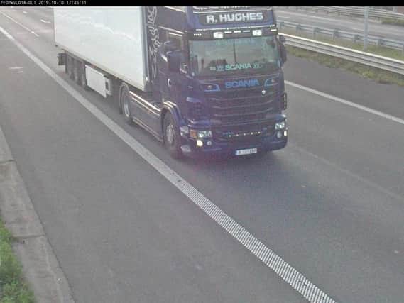 Image shown during the trial of Eamonn Harrison driving the lorry