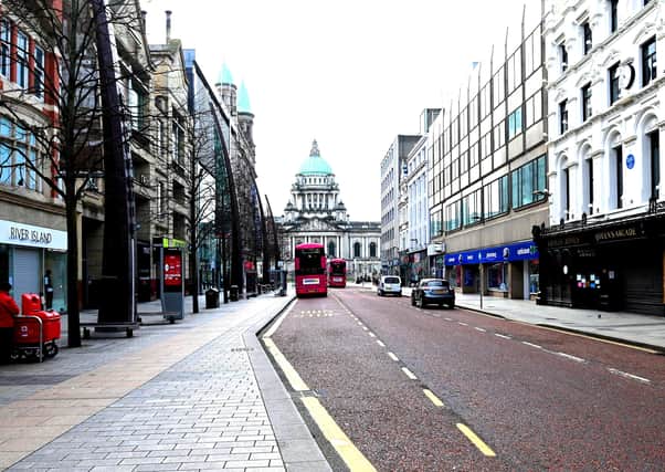 Belfast City centre  on Tuesday with most businesses closed due to the Coronavirus in March.