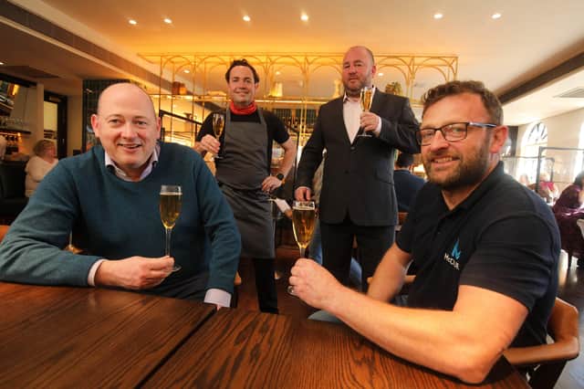 Alan Reid, co-owner of SHU, Brian McCann, head chef and co-owner, Julian Henry, manager and Andrew Bradley (McCues) are pictured at last week’s opening