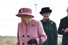 Queen Elizabeth II arrives for a visit to the Defence Science and Technology Laboratory (DSTL) at Porton Down, Wiltshire