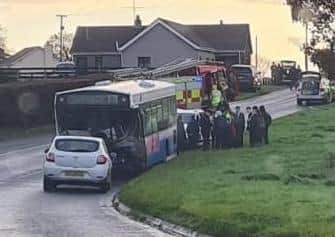 A number of school children were on the bus when the collision occurred.