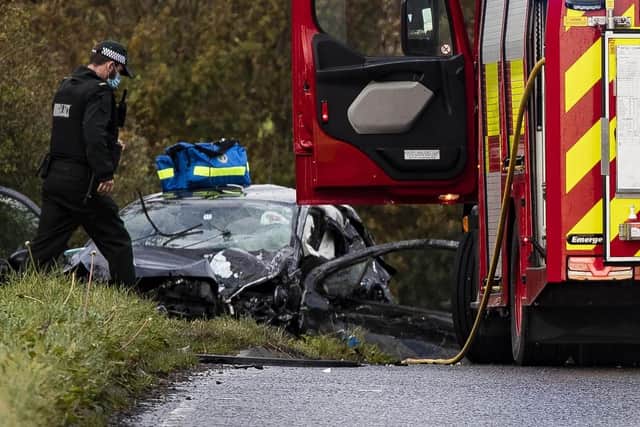This is the car involved in the collision. (Photo: Conor Kinahan/PACEMAKER PRESS)