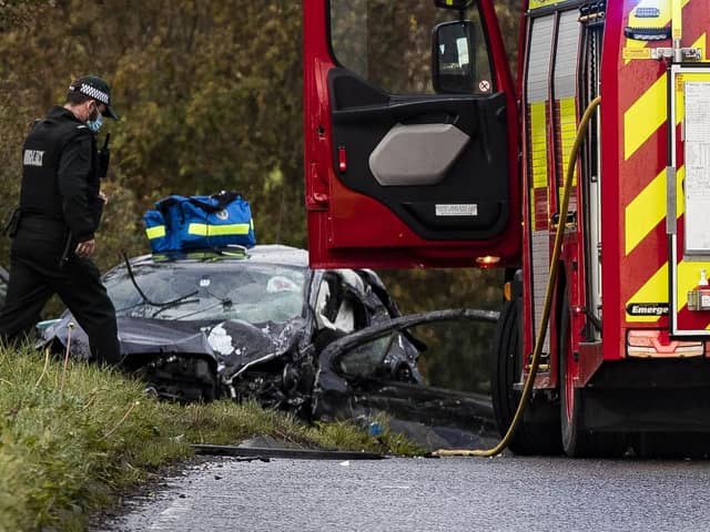 This is the car involved in the collision. (Photo: Conor Kinahan/PACEMAKER PRESS)