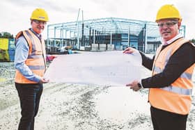 Managing Director Andrew Nethercott (Left) and Operations Director Chris Duke (Right) of Finnebrogue display the plans for the new facility