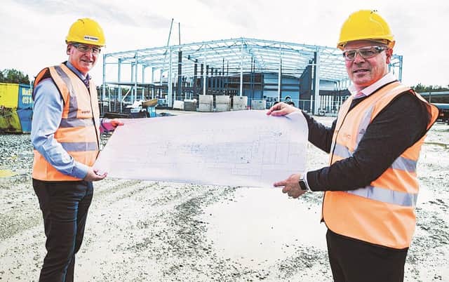 Managing Director Andrew Nethercott (Left) and Operations Director Chris Duke (Right) of Finnebrogue display the plans for the new facility