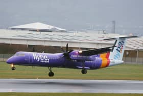 A Flybe plane at George Best Belfast City Airport.