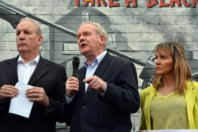 Many in the Republic now vote for Sinn Fein and ignore the fact that the party president, Mary Lou McDonald, eulogises terrorists like the late Martin McGuinness, left, and Bobby Storey
