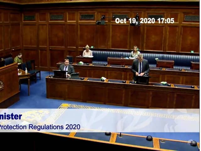 Junior Minister Declan Kearney admitted that what he was asking MLAs vote vote on was weeks out of date