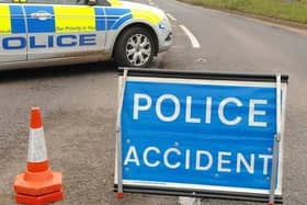 The road is closed after a collision.