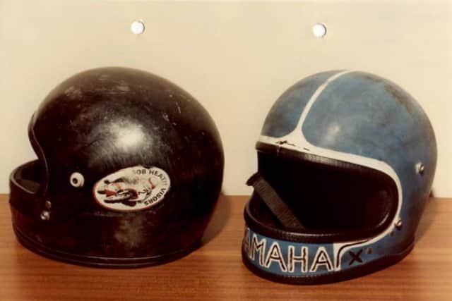 Motorcycle helmets abandoned in Lurgan following the murder of three RUC officers in October 1982