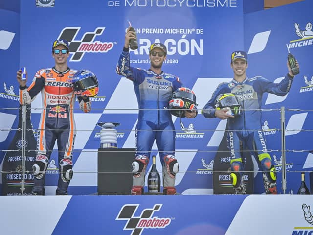 Alex Rins won the Michelin Grand Prix from Alex Marquez and Joan Mir.