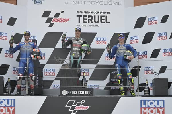 Franco Morbidelli won the Teruel MotoGP from Suzuki team mates Alex Rins and Joan Mir.