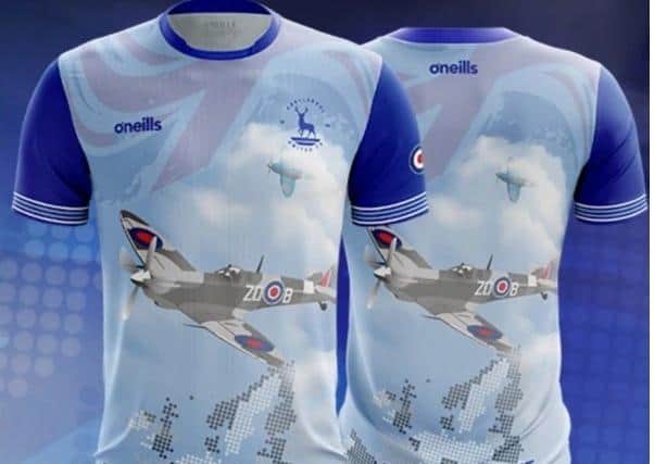 The Hartlepool United FC 'Battle of Britain' shirts for sale on the club's website