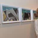 Lady Dufferin with some of her paintings on display at the Ava Gallery on her estate in 2016.
 Photo Colm Lenaghan/Pacemaker Press
