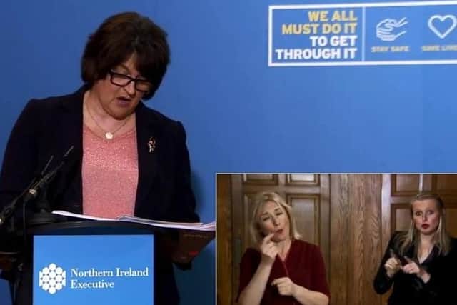 First Minister, Arlene Foster.