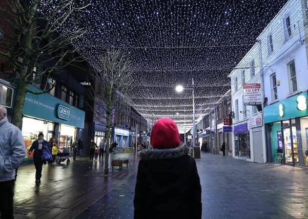 The light display in Lisburn's Bow Street. Photograph by Declan Roughan